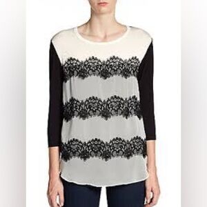 Bailey 44 lace overlay long sleeve blouse size medium